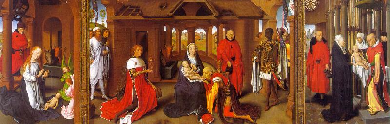  Triptych featuring The Nativity, The Adoration of the Magi The Presentation in the Temple